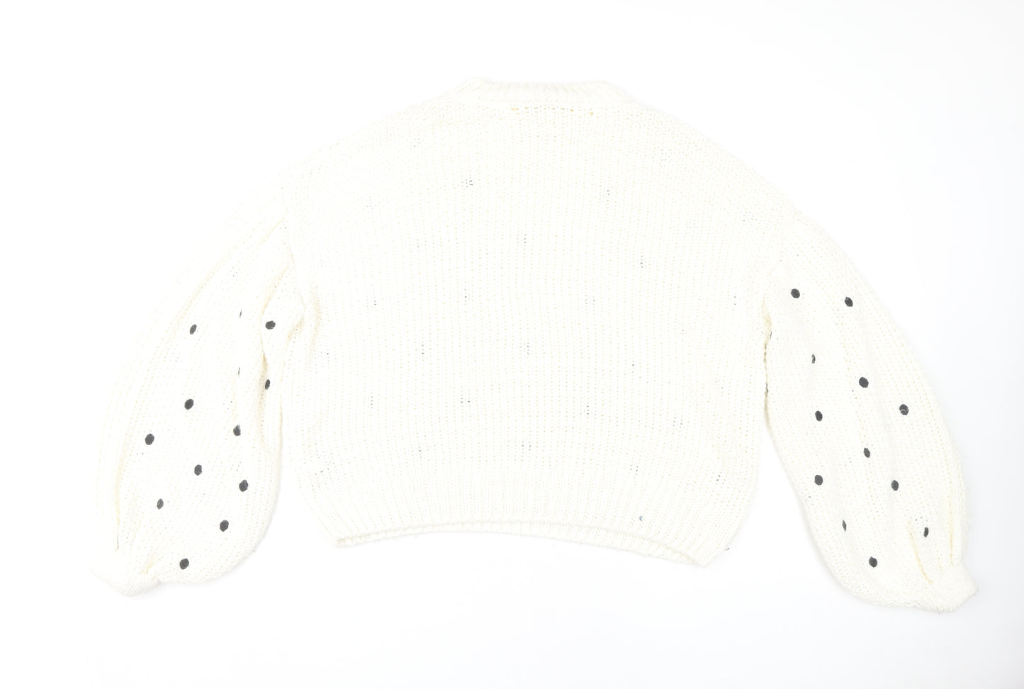 Topshop Women's White Polka Dot Jumper M