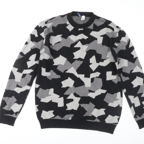 H&M Men's Multicoloured Camouflage Pullover