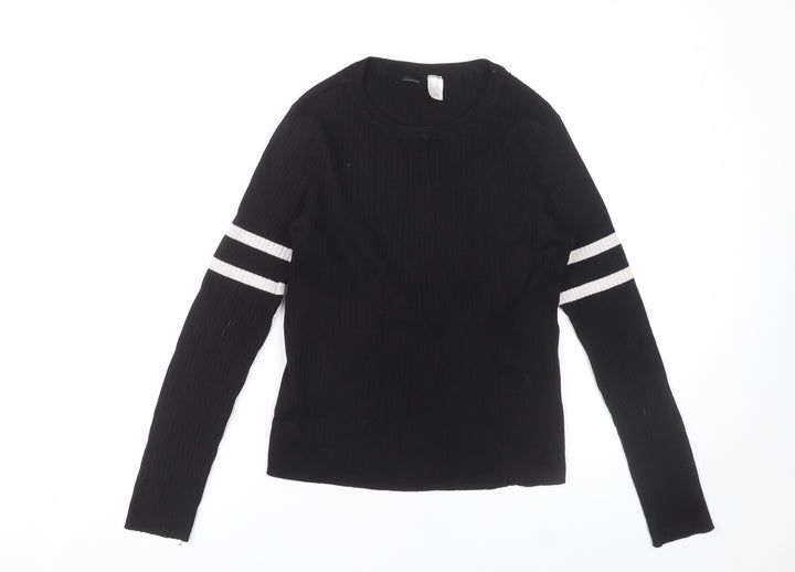 H&M Women’s Black Long Sleeve Knit T-Shirt M