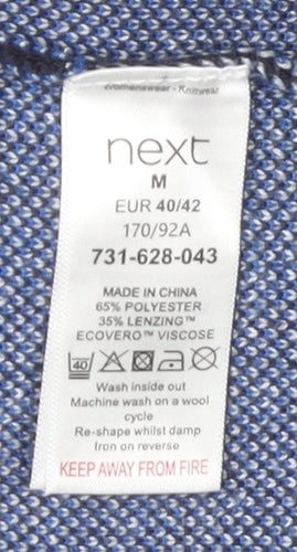 Next Women's Blue Geometric Knit Pullover Jumper Size 16