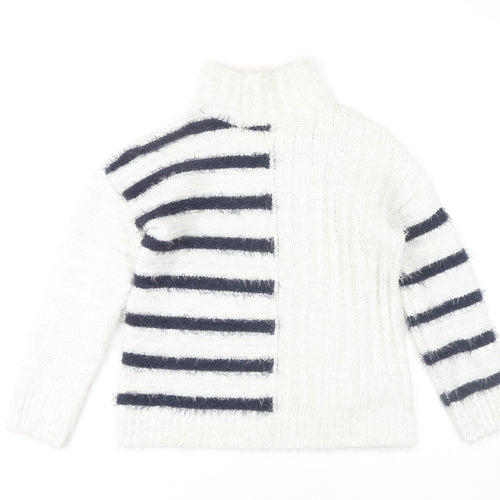 Marks and Spencer Women's White Striped Pullover XS