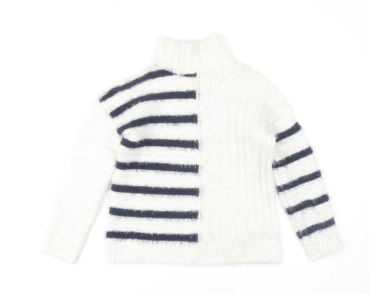Marks and Spencer Women's White Striped Pullover XS