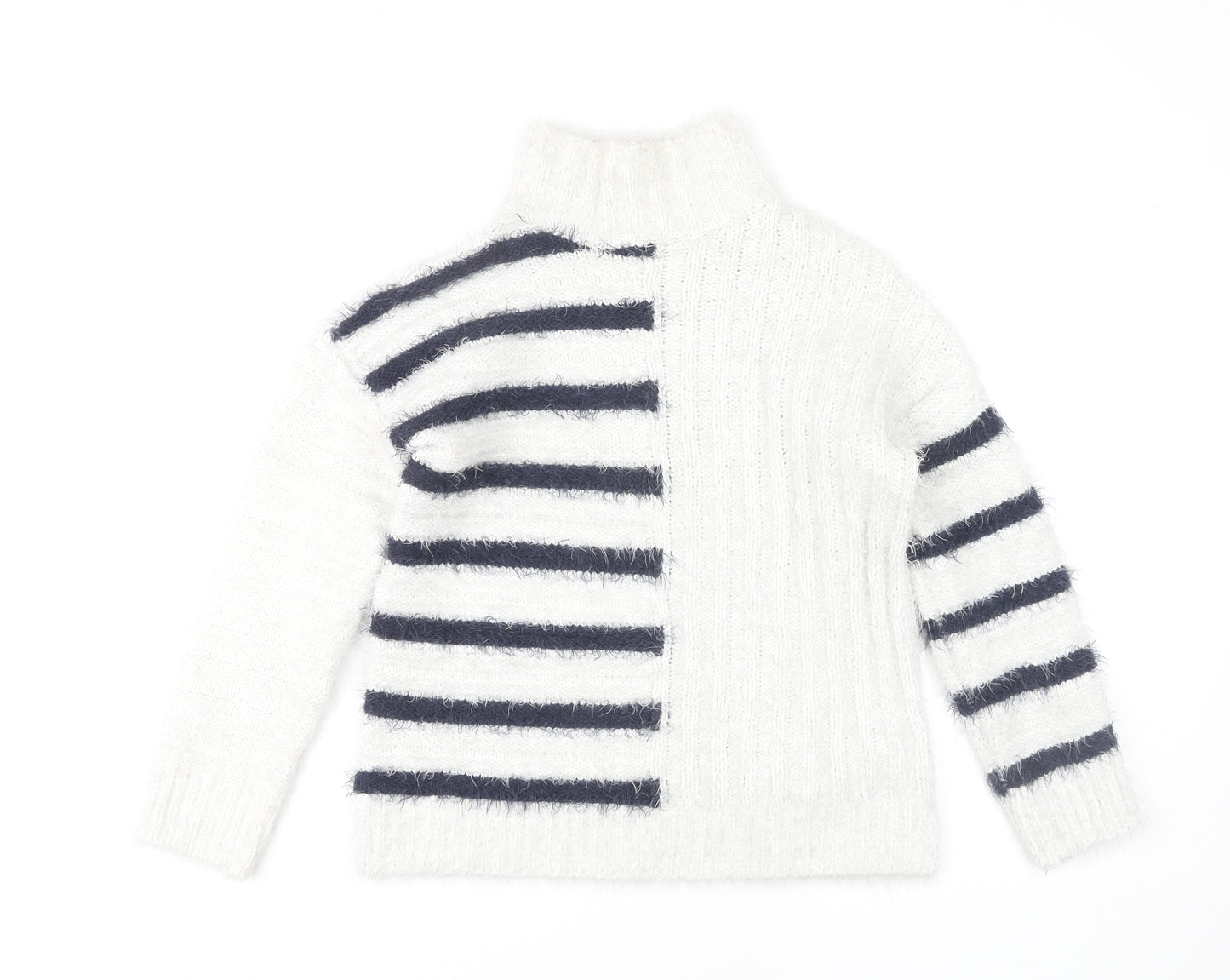 Marks and Spencer Women's White Striped Pullover XS