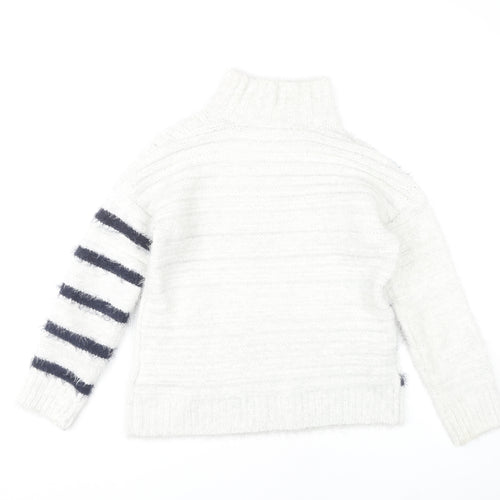 Marks and Spencer Women's White Striped Pullover XS