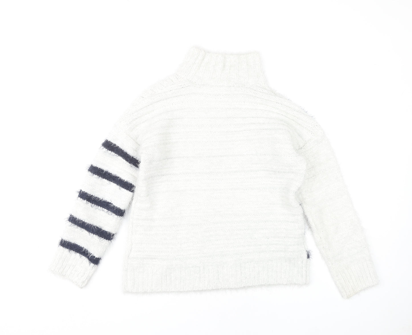 Marks and Spencer Women's White Striped Pullover XS