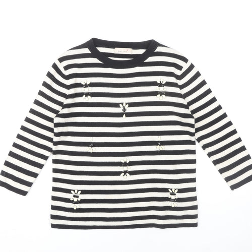 Marks and Spencer Women's Black Striped Pullover Jumper