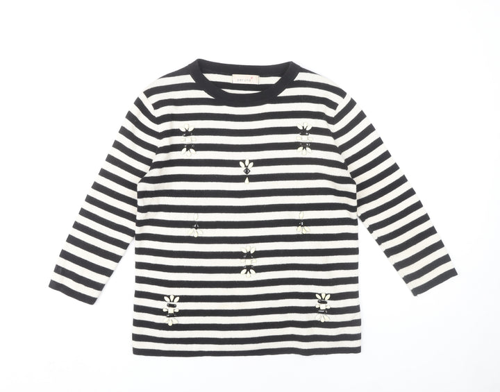 Marks and Spencer Women's Black Striped Pullover Jumper