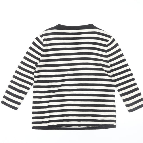 Marks and Spencer Women's Black Striped Pullover Jumper