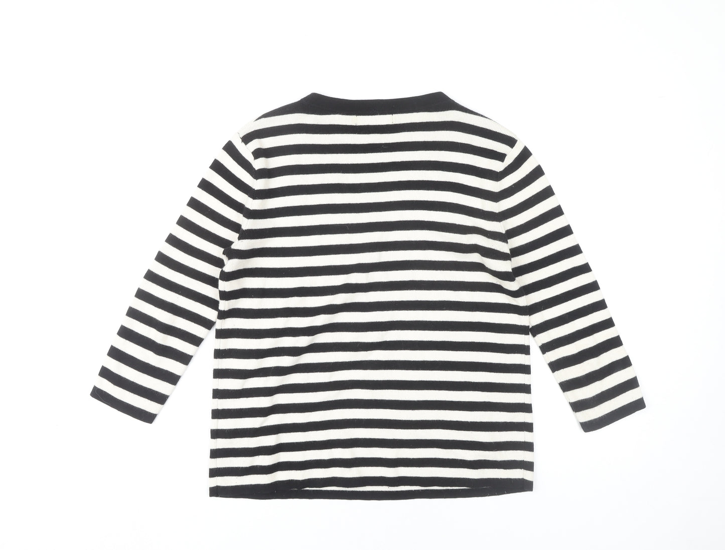Marks and Spencer Women's Black Striped Pullover Jumper