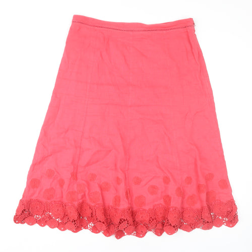 Marks and Spencer Women's Pink A-Line Knee Length Skirt