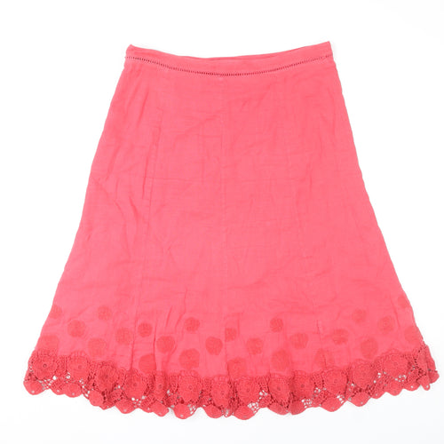 Marks and Spencer Women's Pink A-Line Knee Length Skirt
