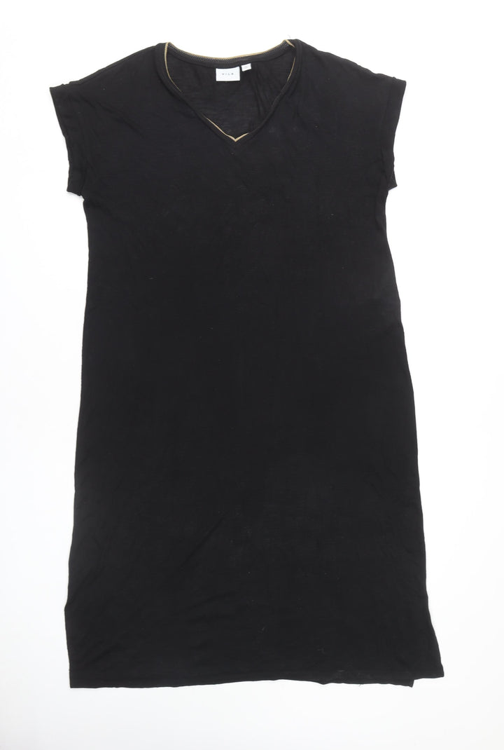 Vila Women's Black V-Neck Dress L