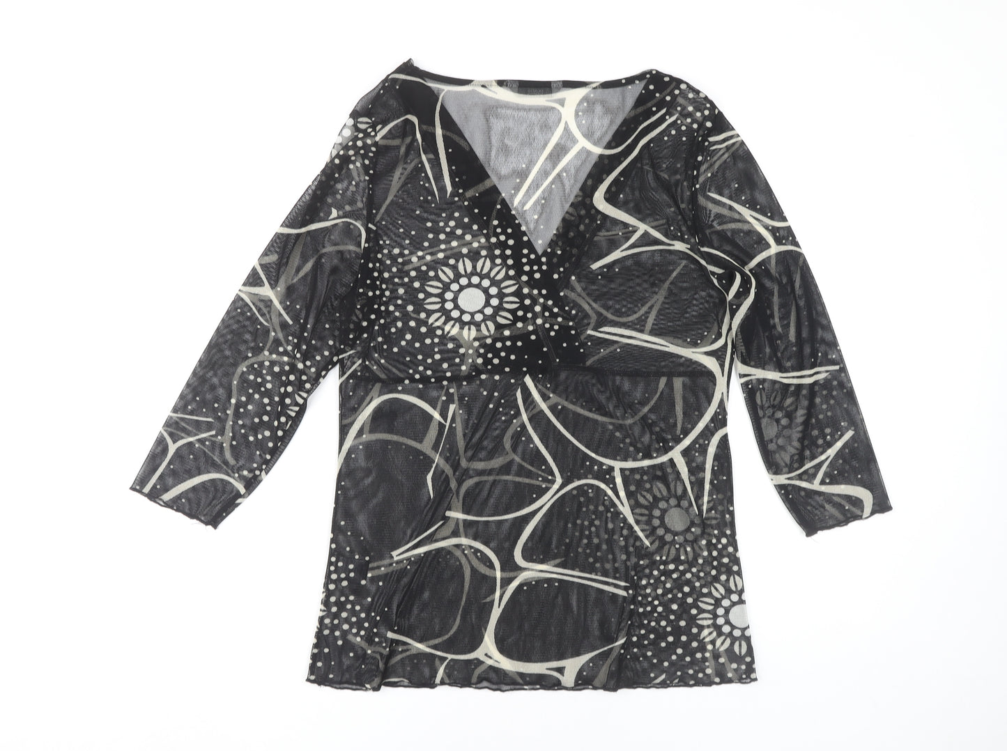 Marks and Spencer Women's Black Geometric Wrap Top