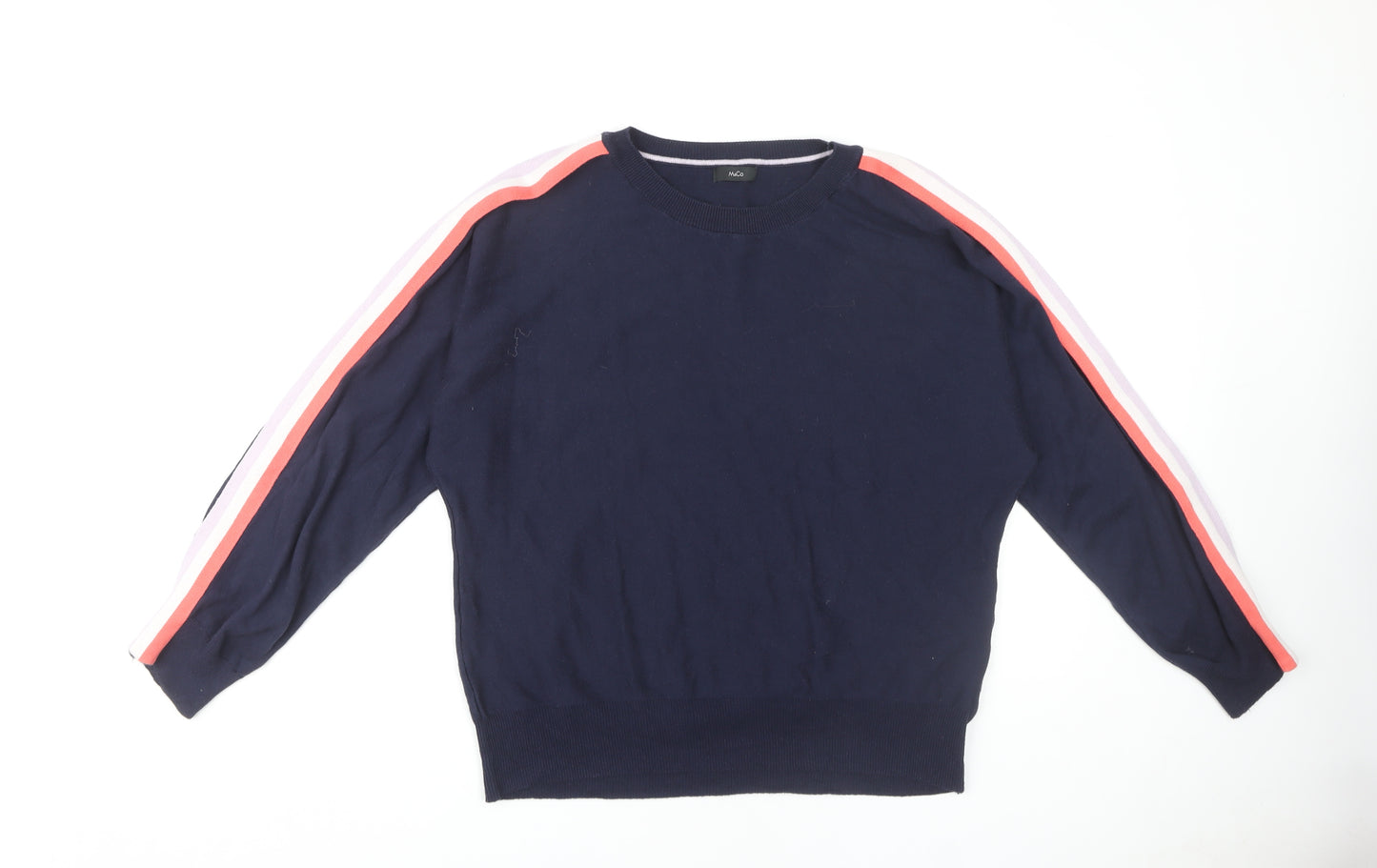 M&Co Women's Blue Crew Neck Jumper Size 14