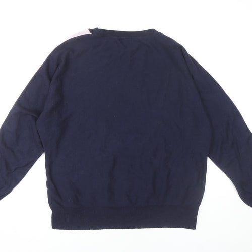 M&Co Women's Blue Crew Neck Jumper Size 14