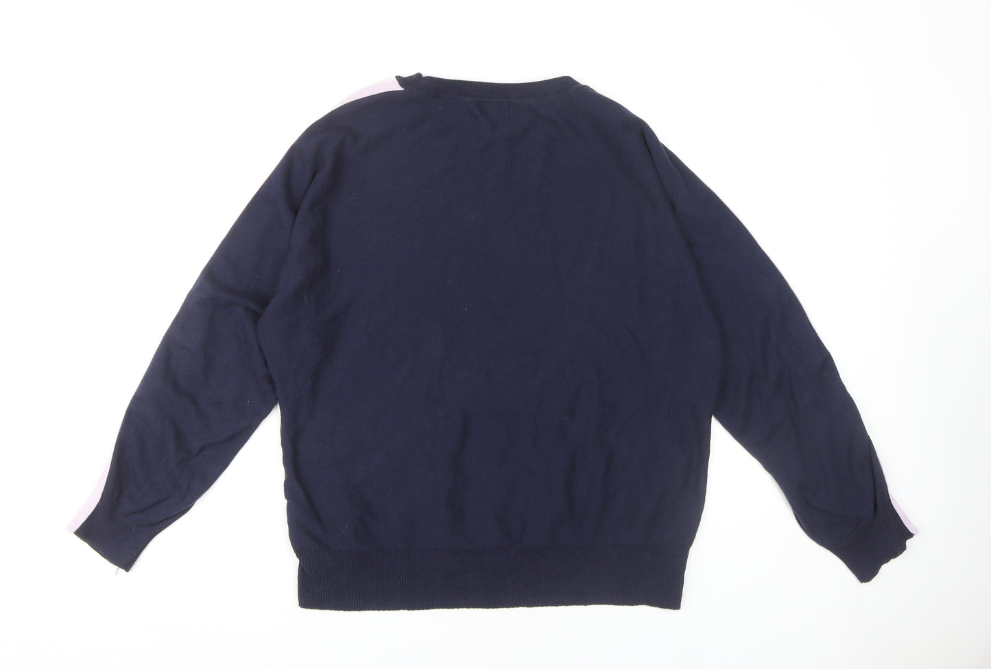 M&Co Women's Blue Crew Neck Jumper Size 14