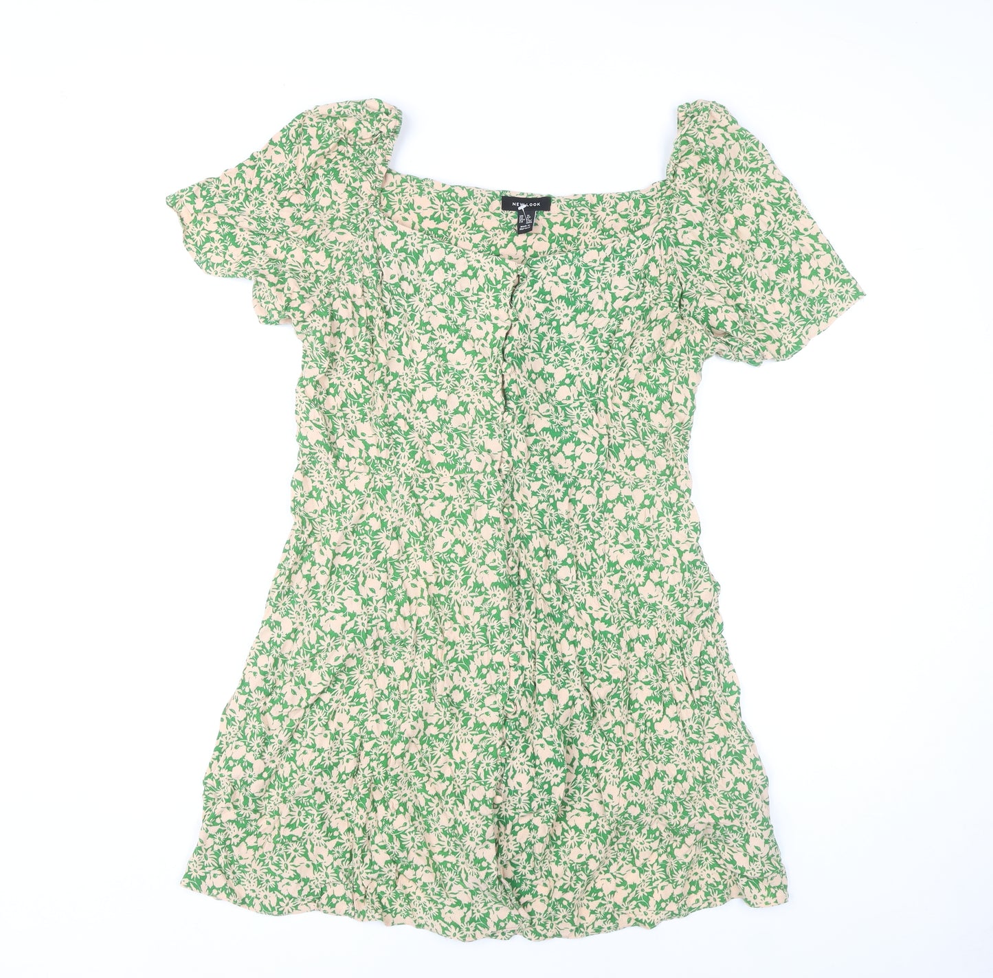 New Look Women's Green Floral Dress Size 16