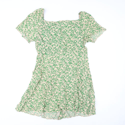 New Look Women's Green Floral Dress Size 16