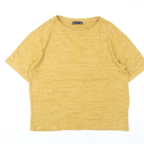 Marks and Spencer Women's Yellow T-Shirt Size 12
