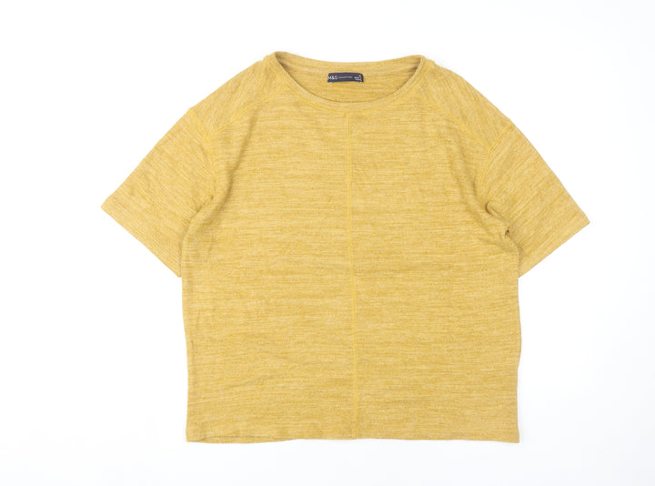 Marks and Spencer Women's Yellow T-Shirt Size 12