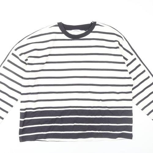 Next Women's White Striped Sweatshirt XL