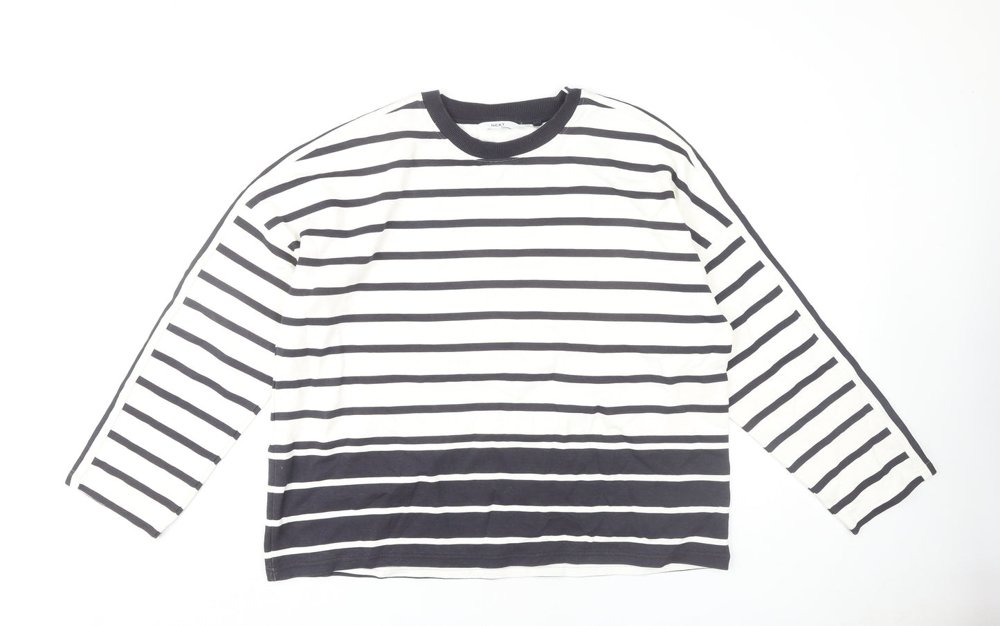 Next Women's White Striped Sweatshirt XL