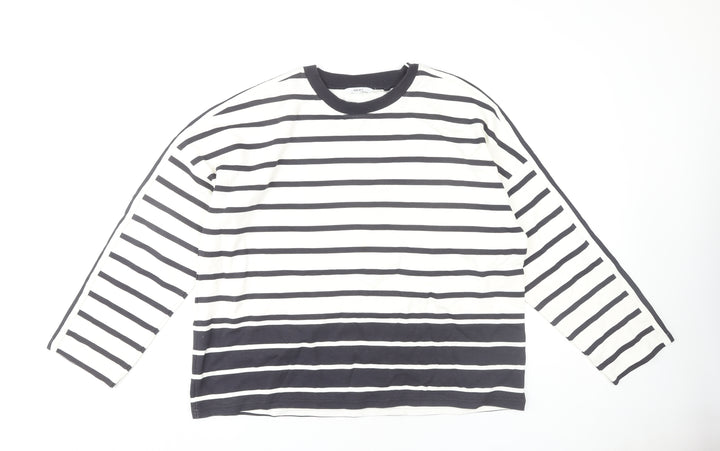 Next Women's White Striped Sweatshirt XL
