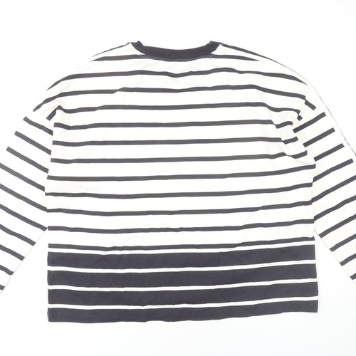 Next Women's White Striped Sweatshirt XL