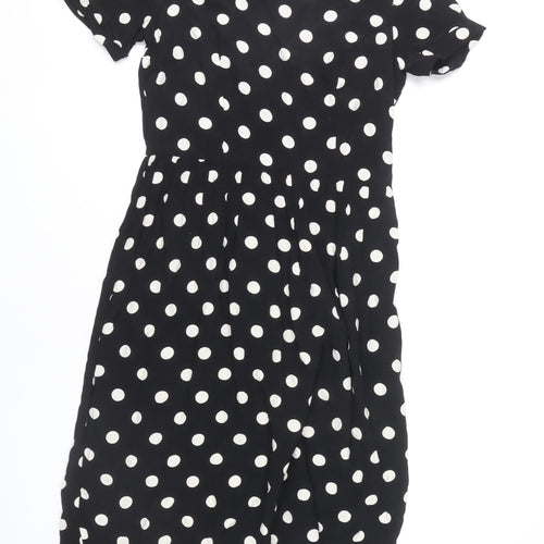 Topshop Women's Black Polka Dot Dress, Size 12, New