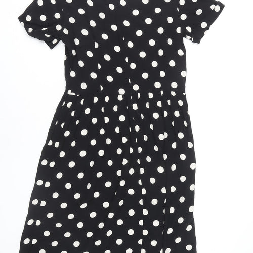 Topshop Women's Black Polka Dot Dress, Size 12, New