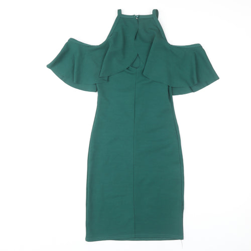 Quiz Women's Green Cold Shoulder Dress Size 8