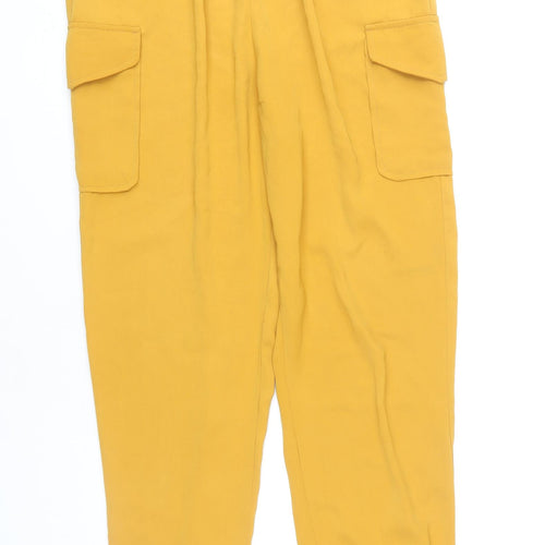 Missguided Women's Yellow Cargo Trousers Size 12