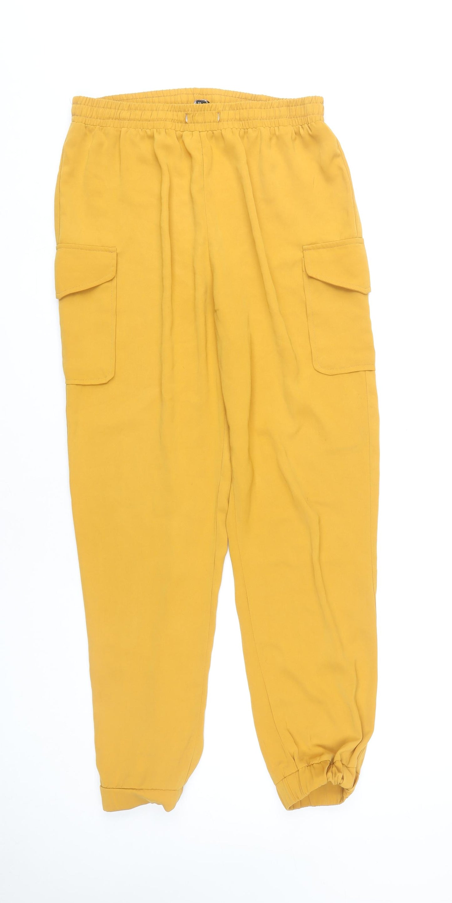Missguided Women's Yellow Cargo Trousers Size 12