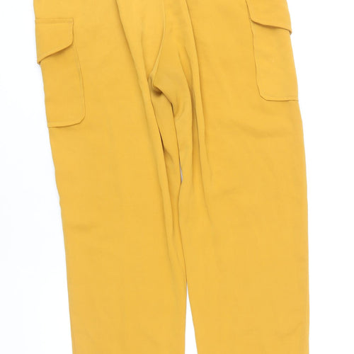 Missguided Women's Yellow Cargo Trousers Size 12