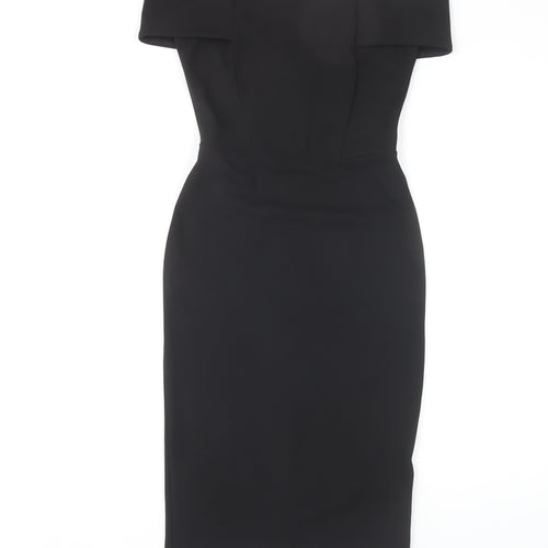 New Look Women's Black Off-Shoulder Bodycon Midi Dress