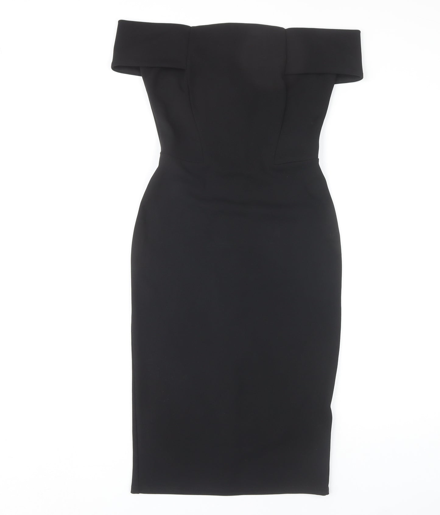 New Look Women's Black Off-Shoulder Bodycon Midi Dress