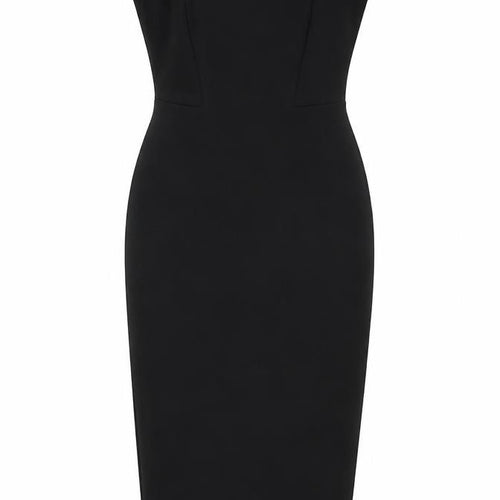 New Look Women's Black Off-Shoulder Bodycon Midi Dress