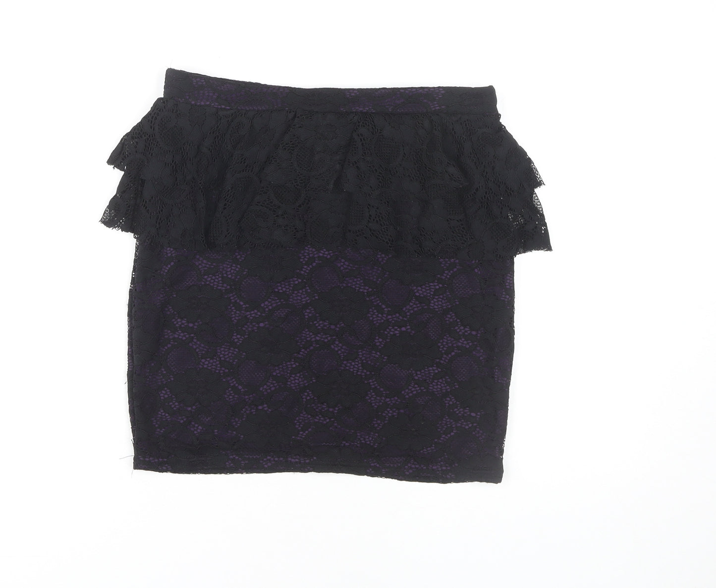 Black Lace Layered Party Skirt Size 10 - PrettyLittleThing