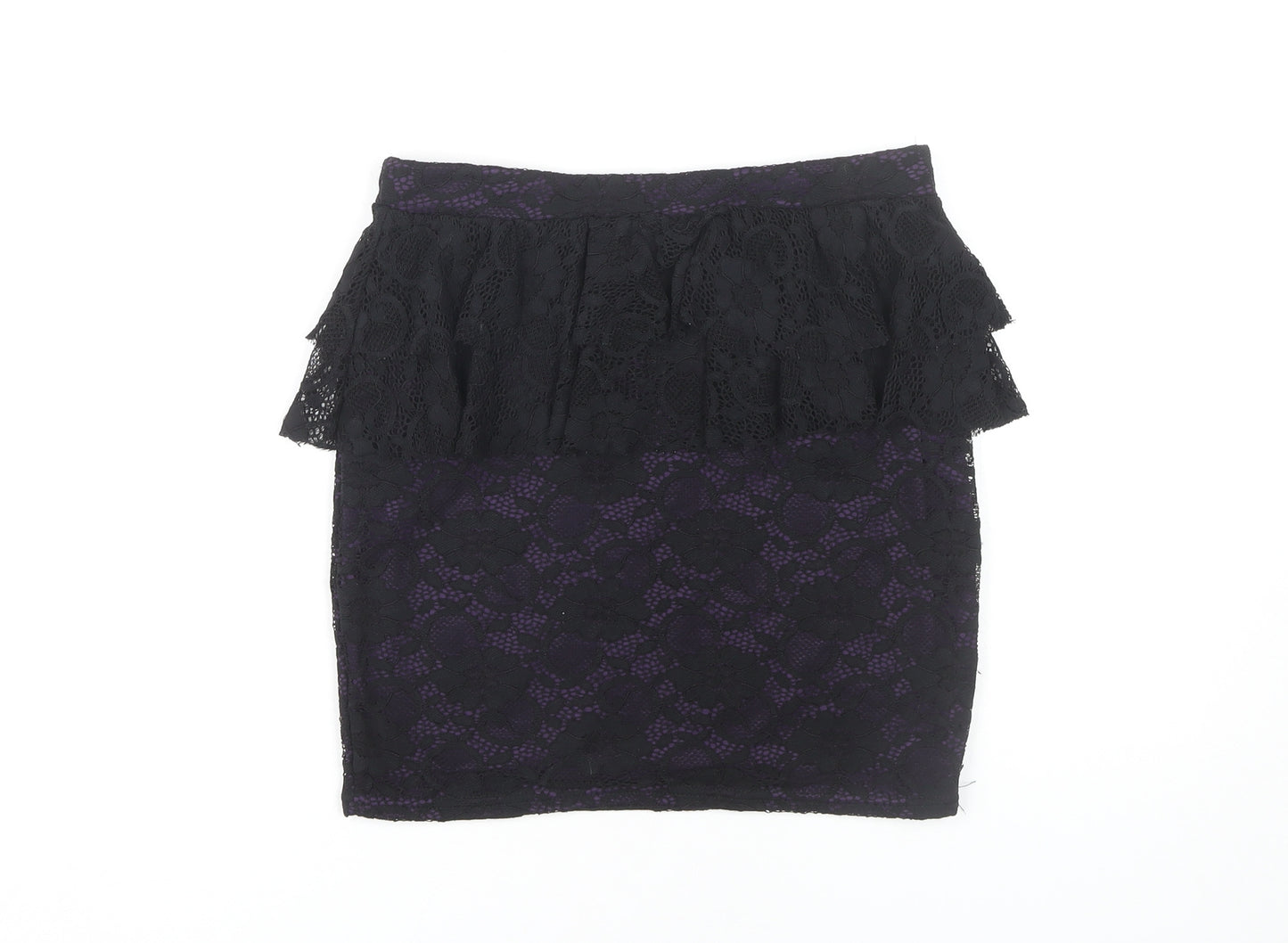 Black Lace Layered Party Skirt Size 10 - PrettyLittleThing