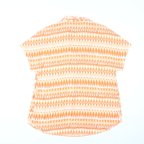 Marks and Spencer Women's Orange Geometric Blouse, Size 10