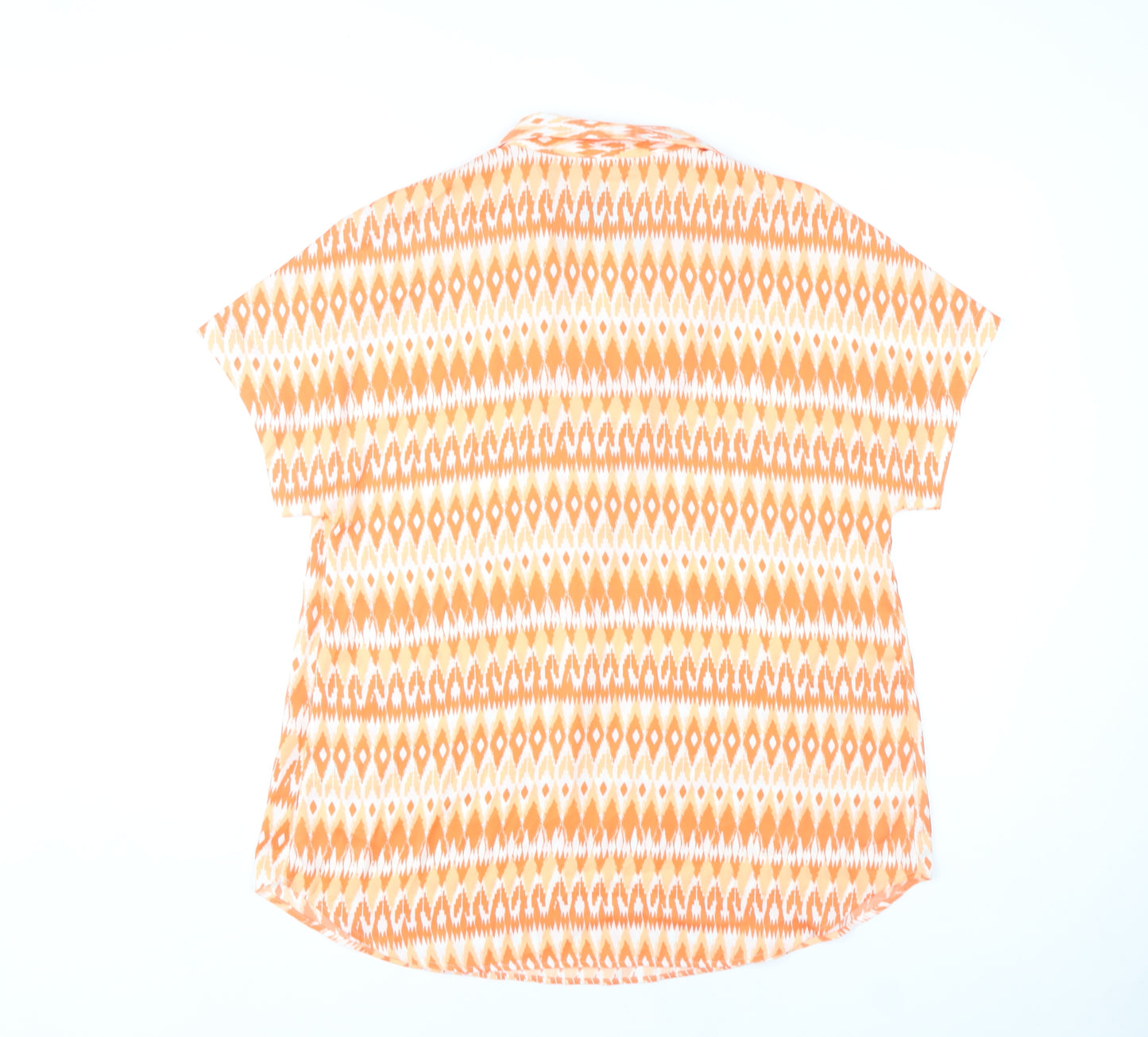 Marks and Spencer Women's Orange Geometric Blouse, Size 10