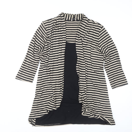 Debenhams Women's Black Striped Tunic Size 14