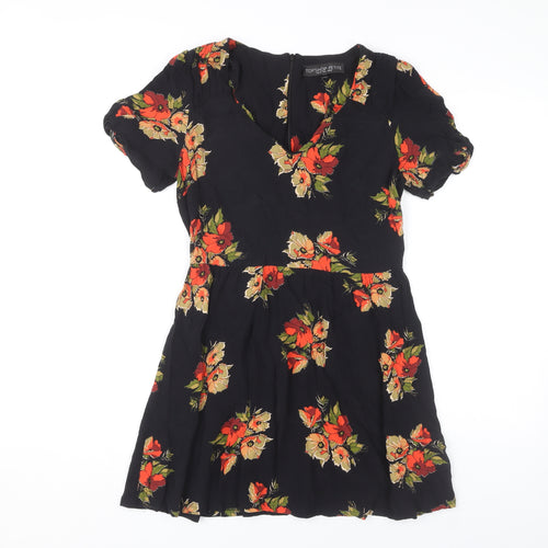 Topshop Women's Floral A-Line Short Dress UK 10