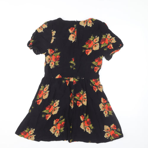 Topshop Women's Floral A-Line Short Dress UK 10