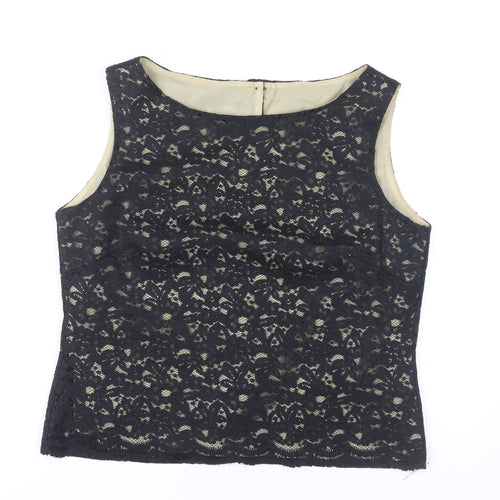 Select Women's Black Lace Sleeveless Blouse Size 16