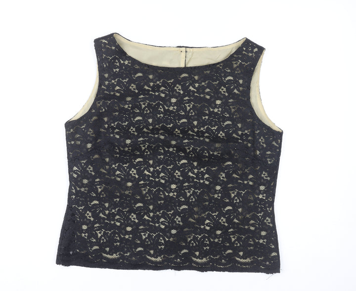Select Women's Black Lace Sleeveless Blouse Size 16