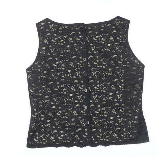 Select Women's Black Lace Sleeveless Blouse Size 16