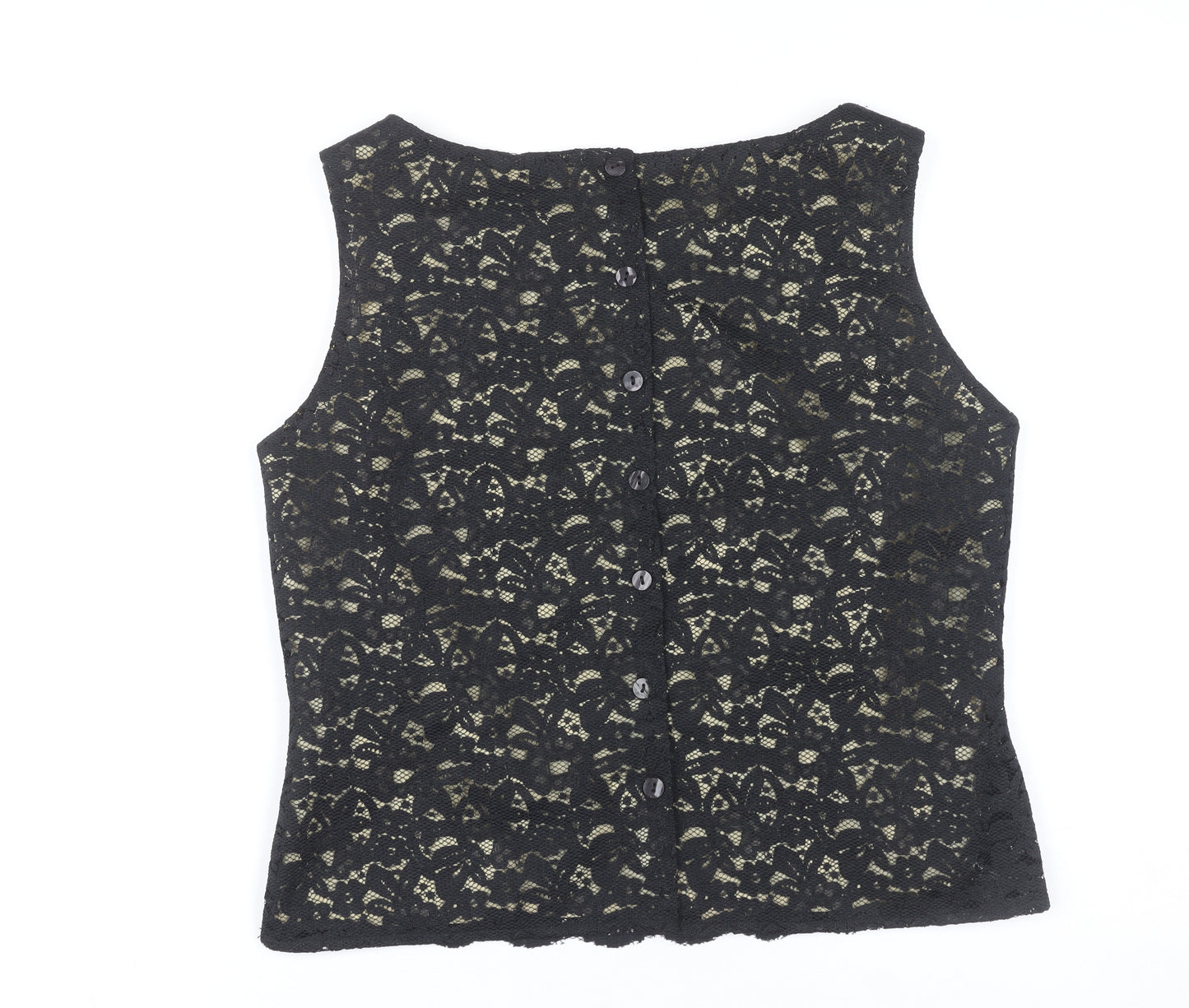 Select Women's Black Lace Sleeveless Blouse Size 16