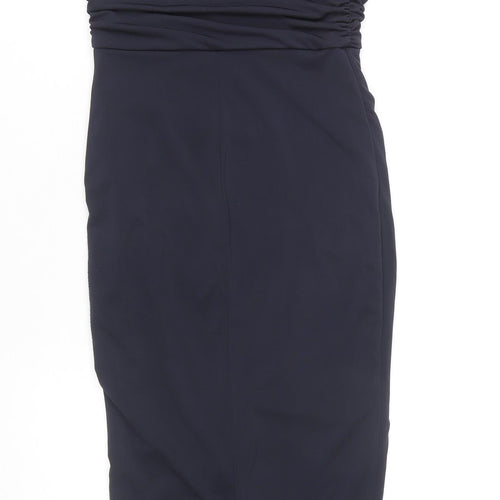 AX Paris Women's Blue Sheath Dress, Size 8, One Shoulder