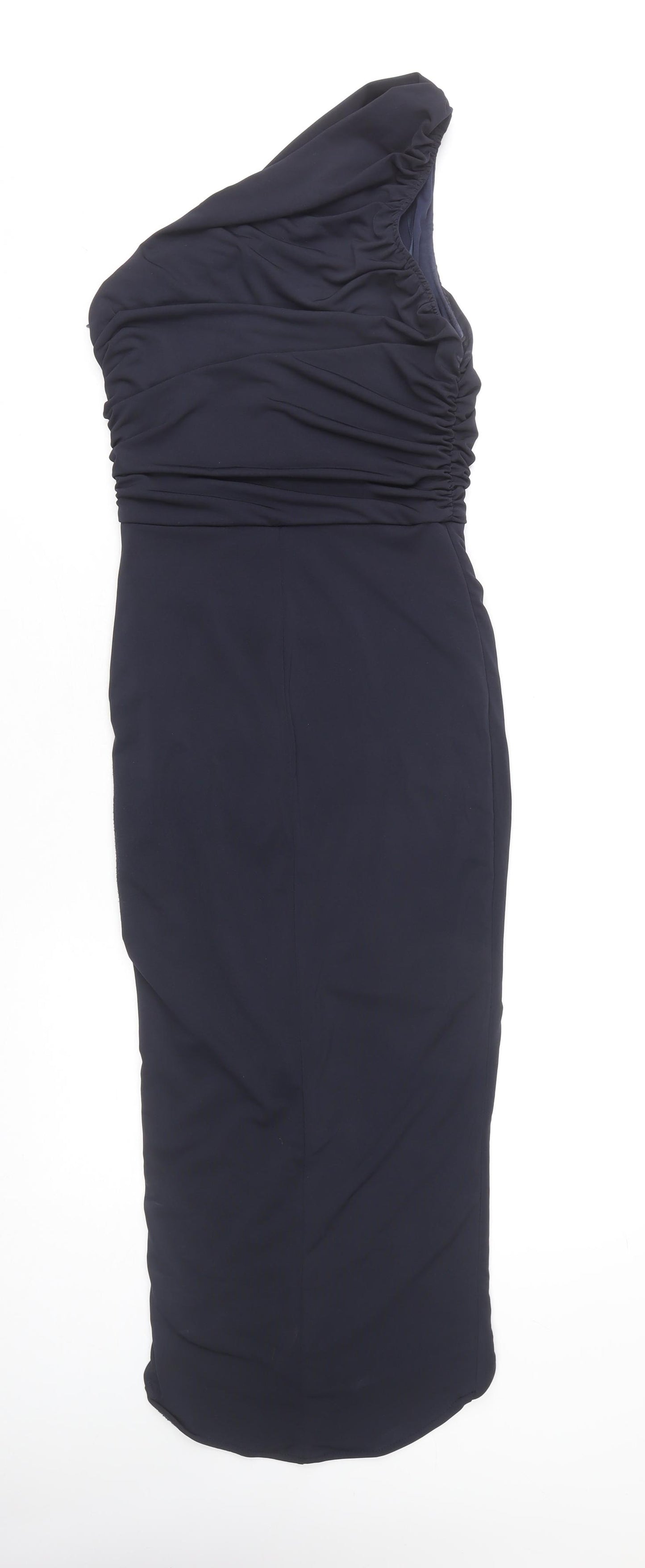 AX Paris Women's Blue Sheath Dress, Size 8, One Shoulder